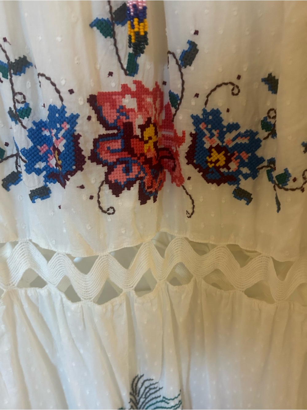 FARM Rio White Macaw Maxi Dress with Multicolor Floral & Pineapple Embroidery - Picture 10 of 16